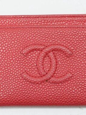 Chanel Caviar Timeless CC Card Holder Red
